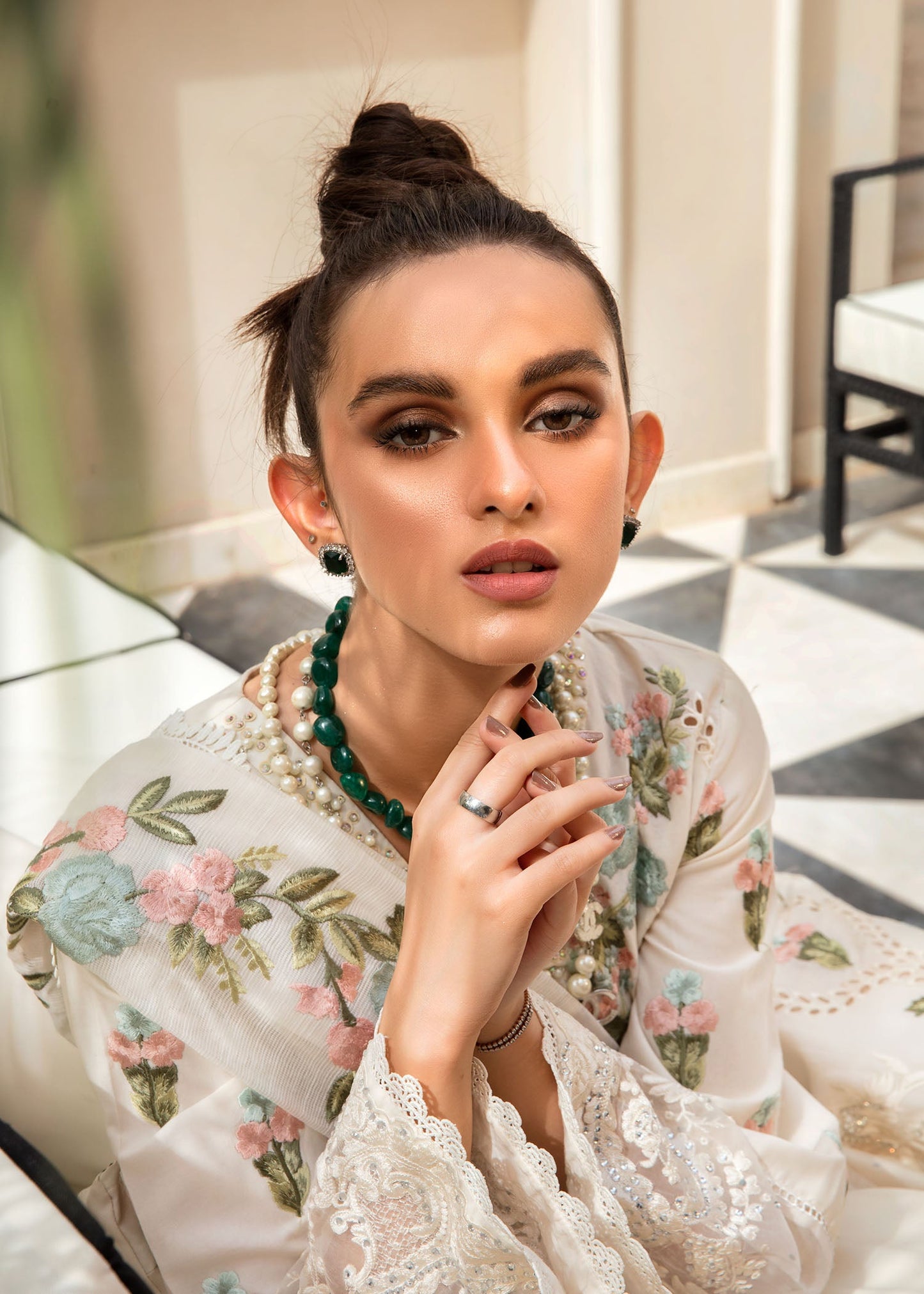 Monsoon Blooms | Crimson X Saira Shakira Eid Pret '22 | Stitched RTW Rib Cambric Suits