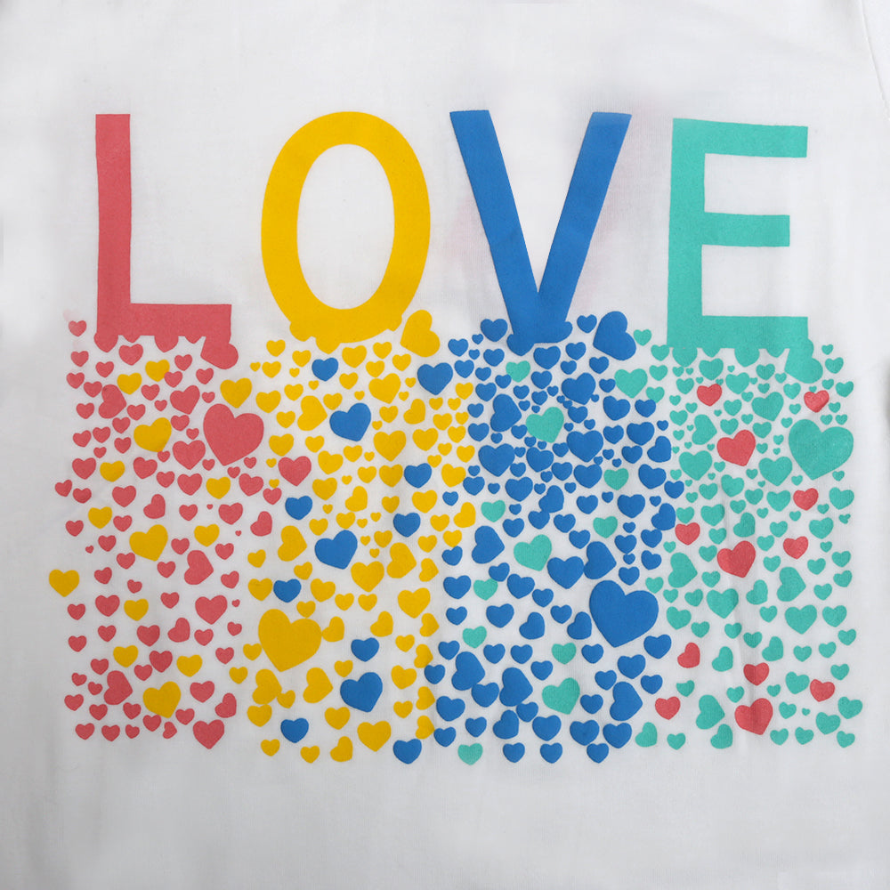 Infant Love T-Shirt For Girls - White | Bachaa Party Baby Clothes Girls Tops & T-Shirts