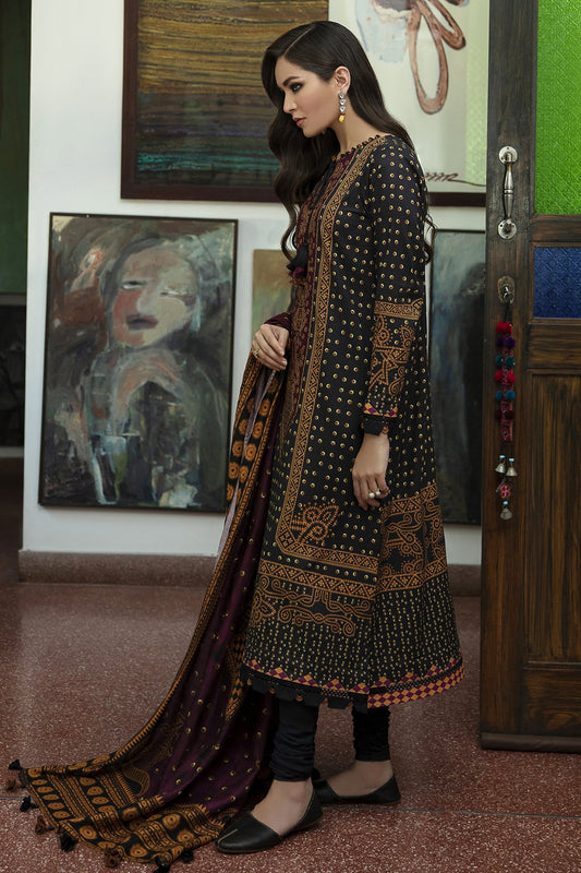 NIRAN | Jazmin Iris Winter Collection 2021 | Unstitched Embroidered Viscose Slub Khaddar Suit