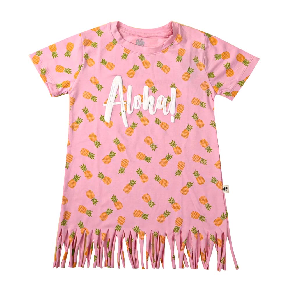Infants Aloha T-Shirt For Girls - Pink | Bachaa Party Baby Clothes Girls Tops & T-Shirts