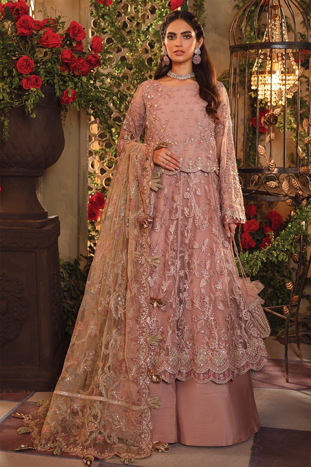 IMC-02 OPALINE - 3PC | Iznik Meraki Luxury Chiffon Collection 2021 | Unstitched Embroidered Luxury Chiffon Suits