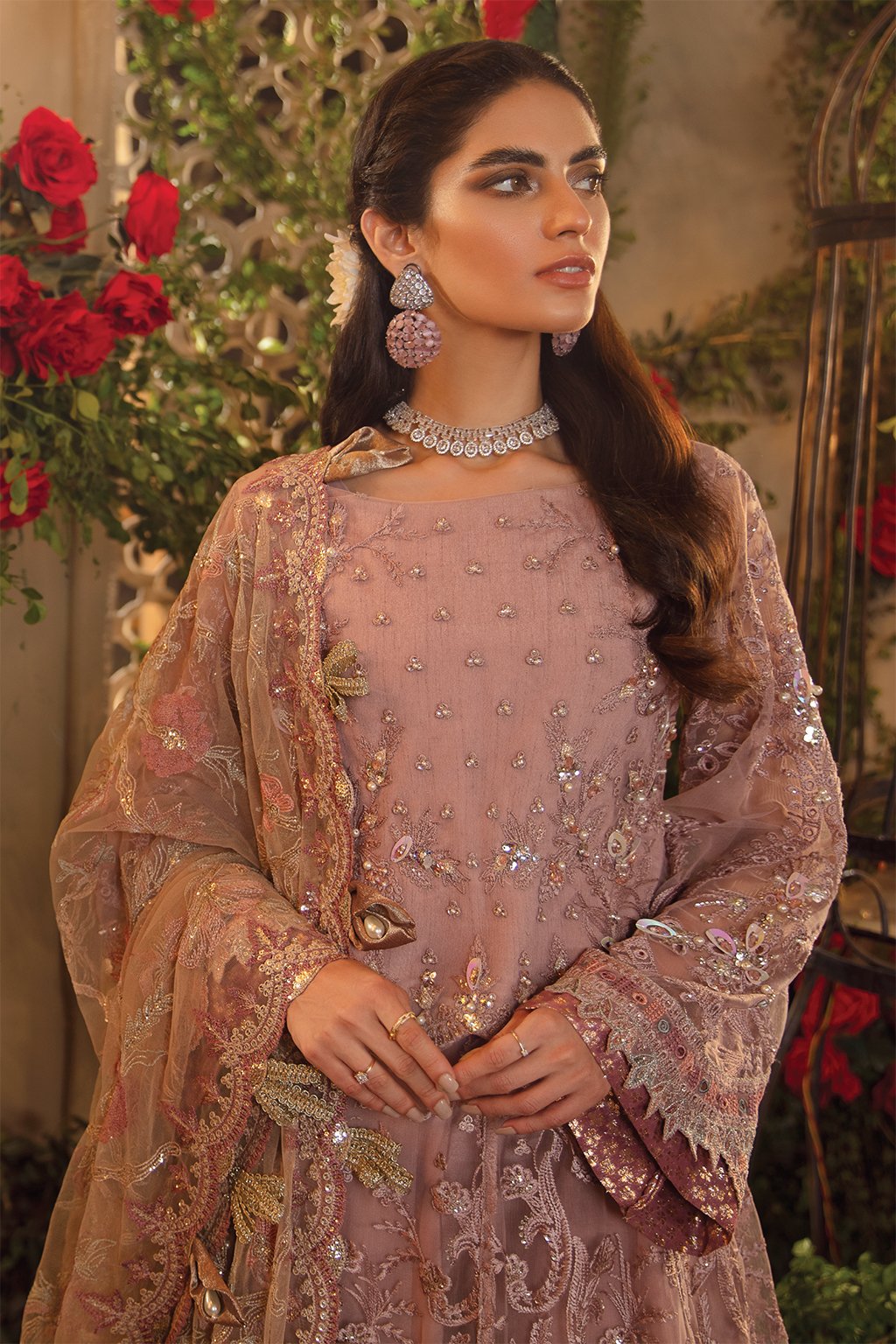 IMC-02 OPALINE - 3PC | Iznik Meraki Luxury Chiffon Collection 2021 | Unstitched Embroidered Luxury Chiffon Suits