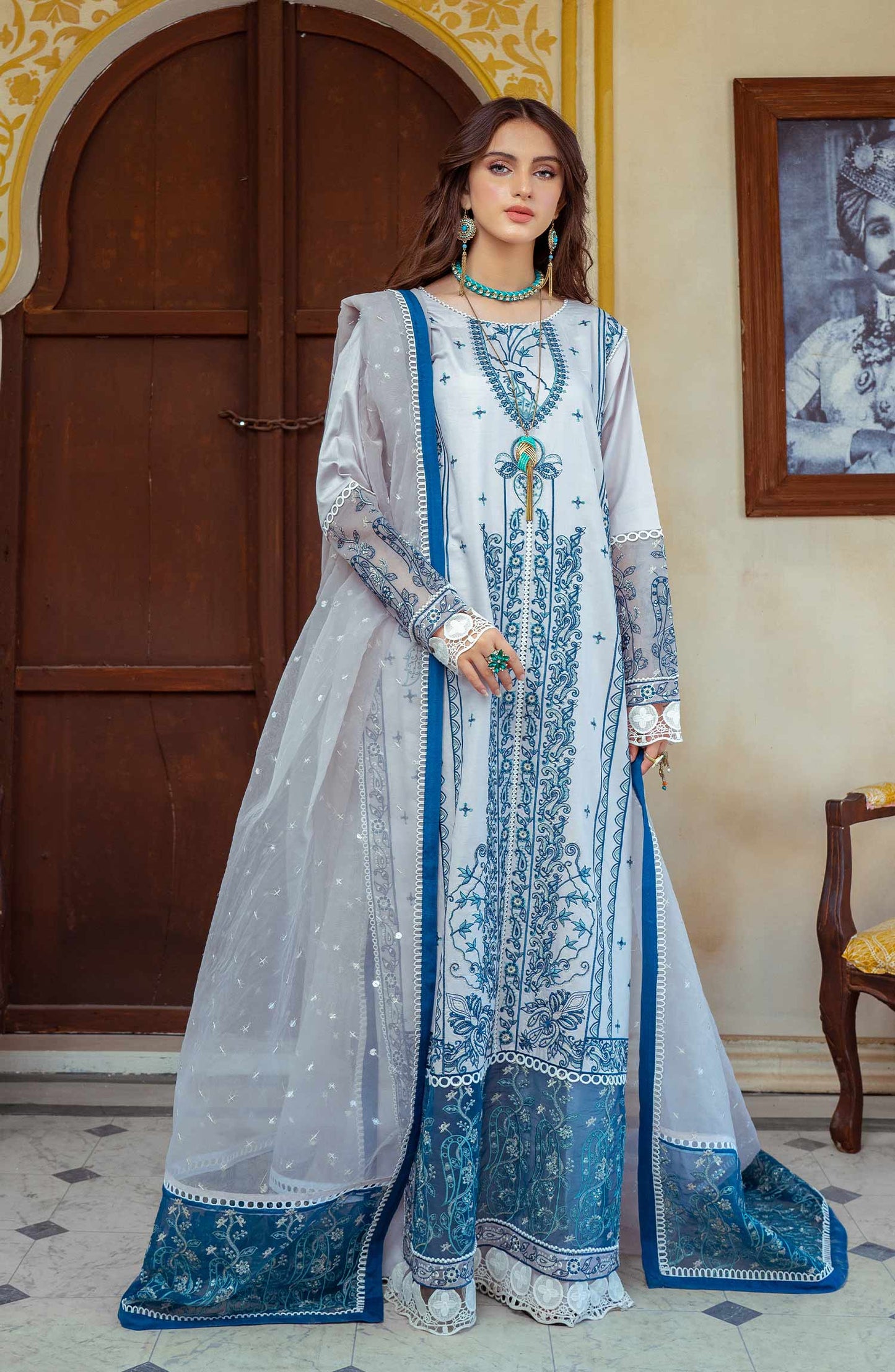 Barley Blue - (MLRD - 064) | Maryum N Maria Luxury Pret Eid Edit 2022 | Stitched Ready to Wear Suits