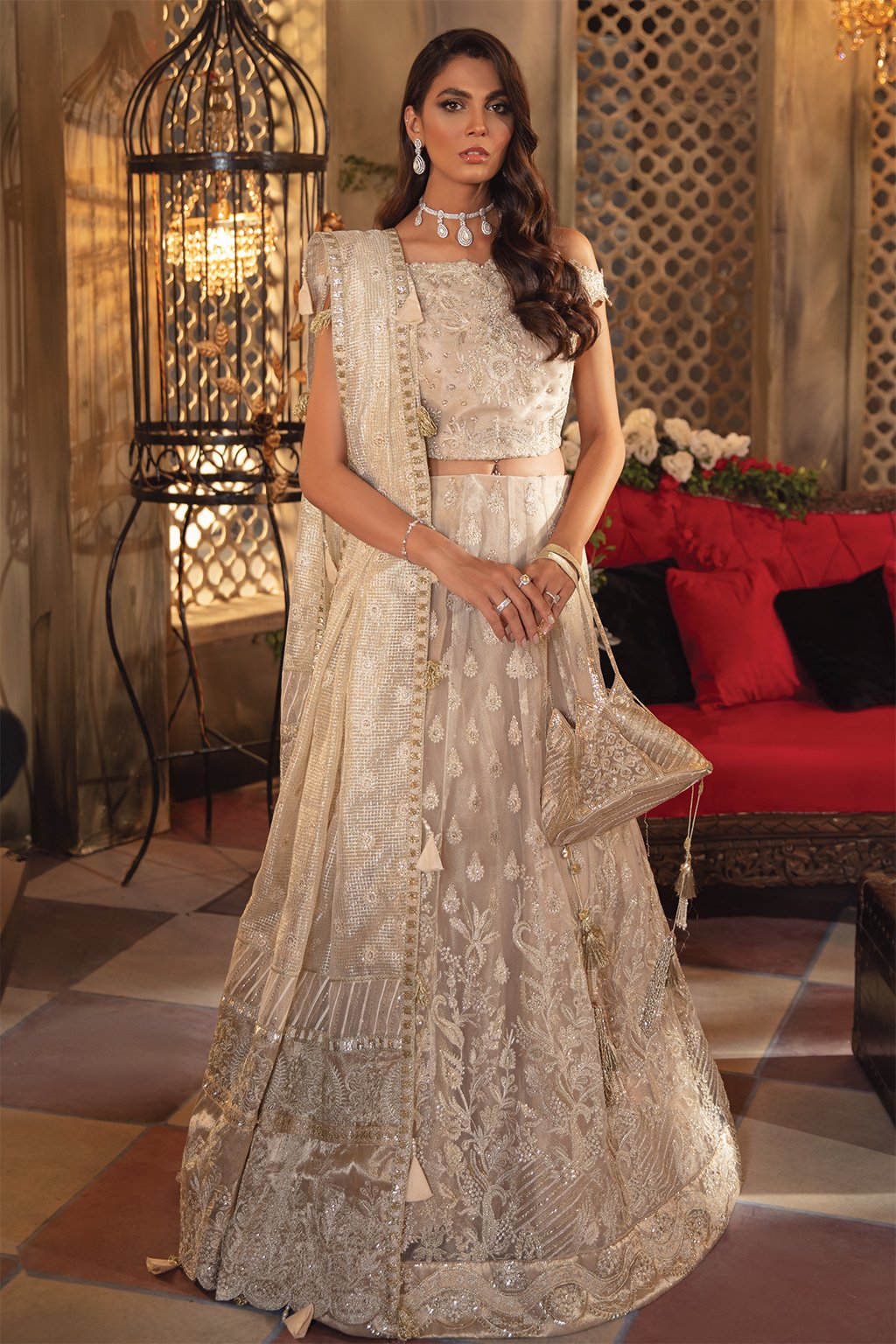 IMC-06 CANDLELIGHT- 3PC | Iznik Meraki Luxury Chiffon Collection 2021 | Unstitched Embroidered Luxury Chiffon Suits