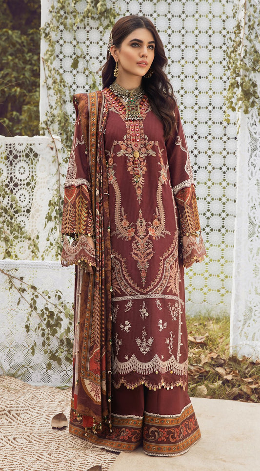 DELARA VLP21-05 | Anaya Pardesi VIVA Winter Collection 2021 | Unstitched Embroidered Dobby Linen Suits