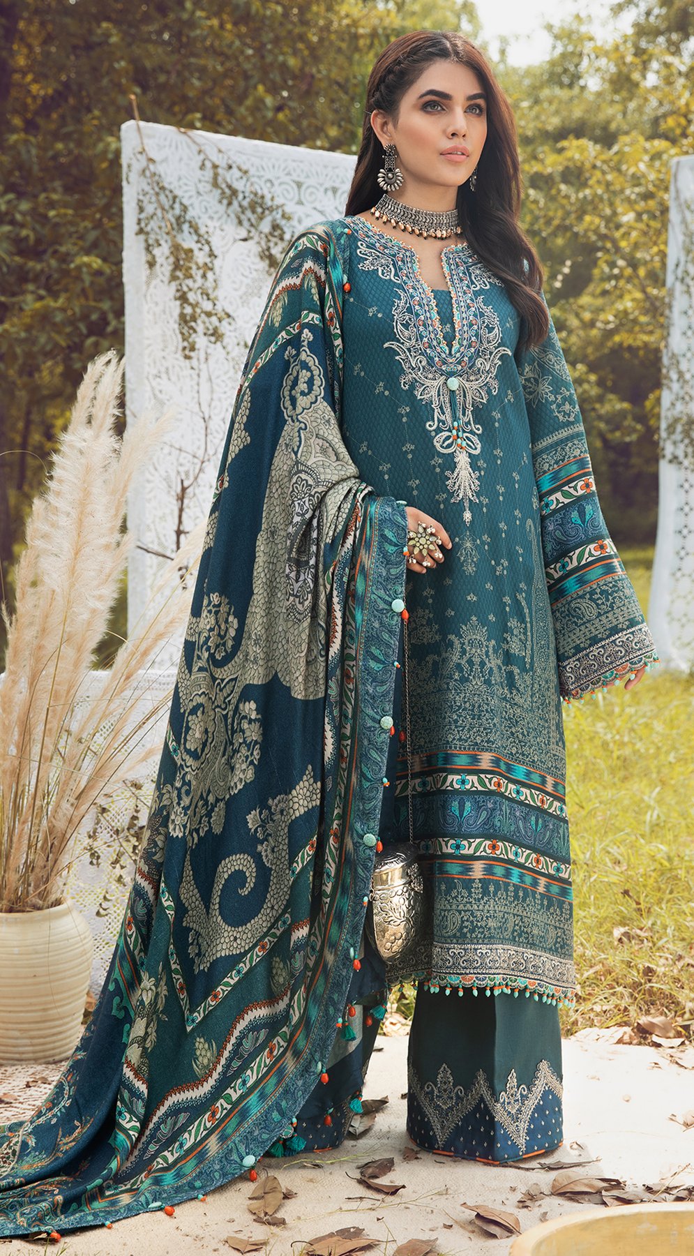 SHAHZEEN VLP21-01 | Anaya Pardesi VIVA Winter Collection 2021 | Unstitched Embroidered Dobby Linen Suits