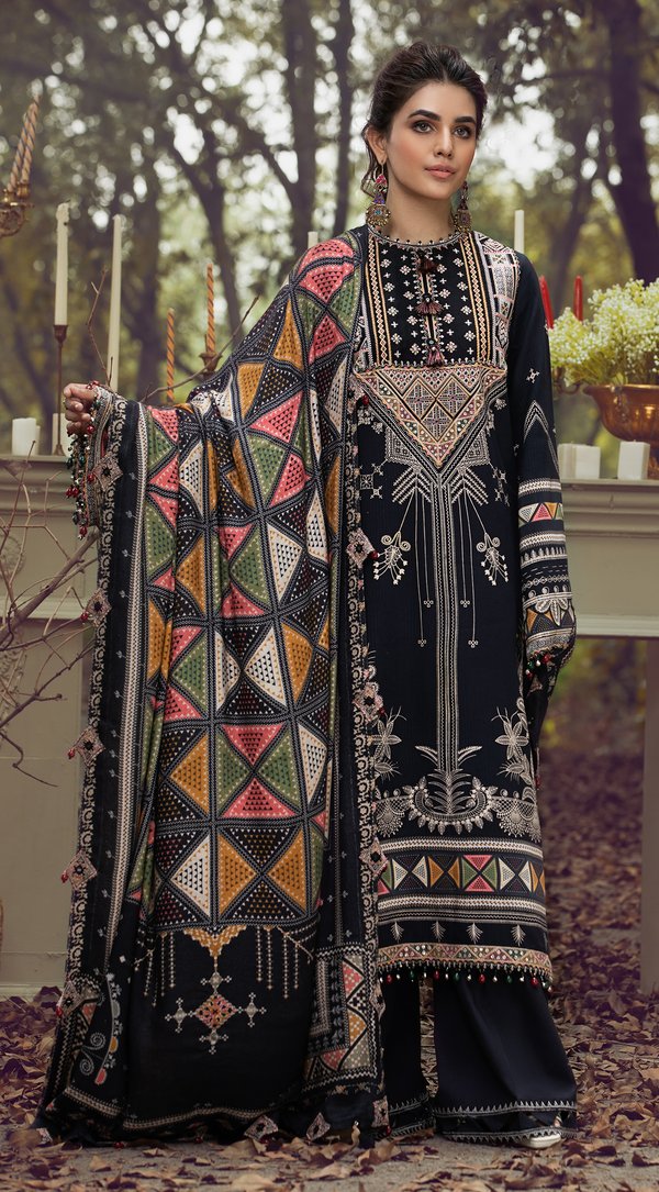 Leila VLP21-03 | Anaya Pardesi VIVA Winter Collection 2021 | Unstitched Embroidered Dobby Linen Suits