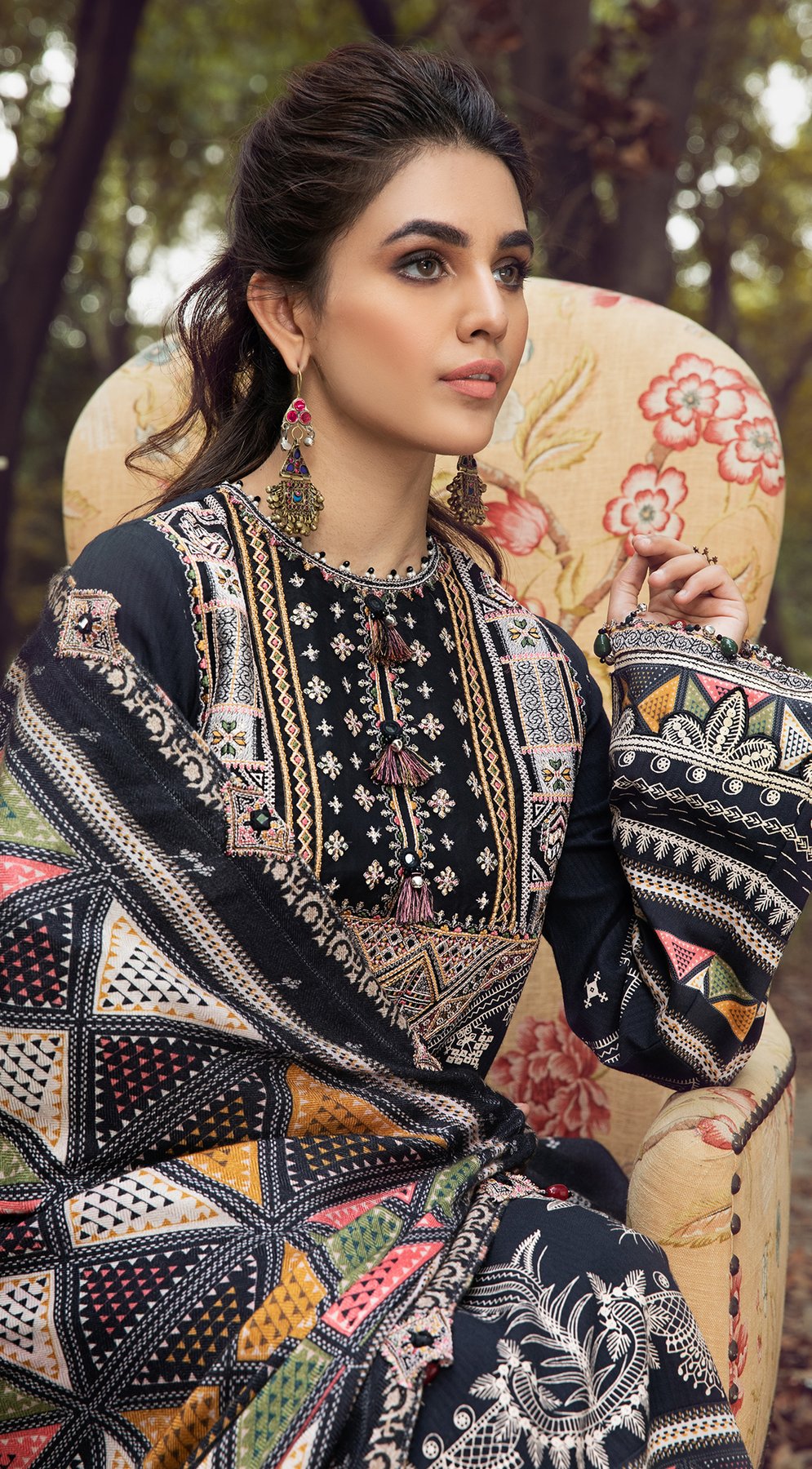 Leila VLP21-03 | Anaya Pardesi VIVA Winter Collection 2021 | Unstitched Embroidered Dobby Linen Suits
