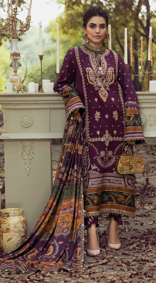 MAHTAB VLP21-04 | Anaya Pardesi VIVA Winter Collection 2021 | Unstitched Embroidered Dobby Linen Suits