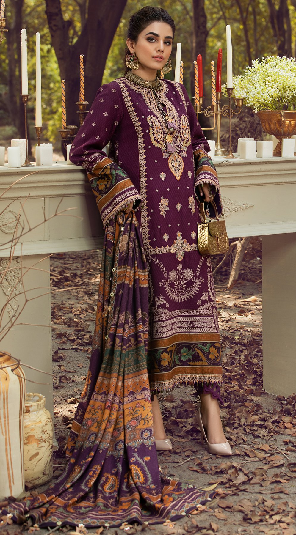 MAHTAB VLP21-04 | Anaya Pardesi VIVA Winter Collection 2021 | Unstitched Embroidered Dobby Linen Suits