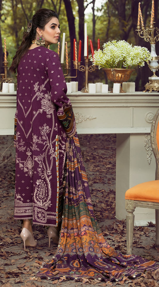 MAHTAB VLP21-04 | Anaya Pardesi VIVA Winter Collection 2021 | Unstitched Embroidered Dobby Linen Suits