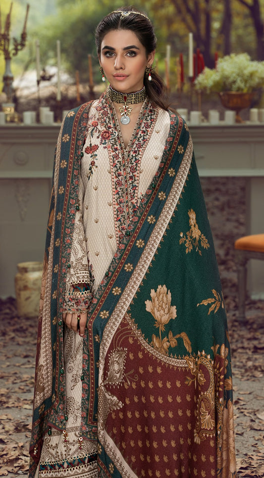 ATIYE VLP21-06 | Anaya Pardesi VIVA Winter Collection 2021 | Unstitched Embroidered Dobby Linen Suits