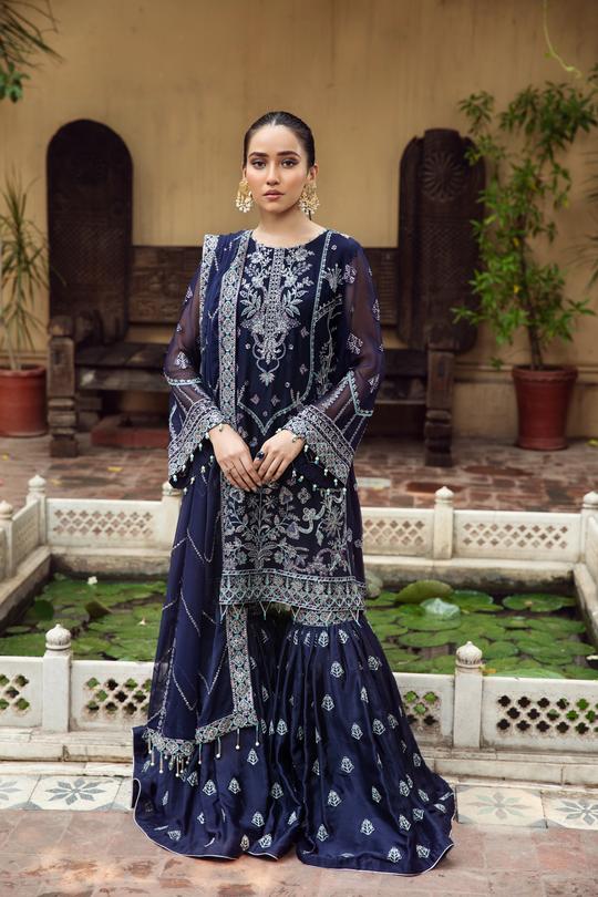 Shaahana | Alizeh Embroidered Chiffon Festive Collection Shahtaj | Unstitched Embroidered Chiffon Suits
