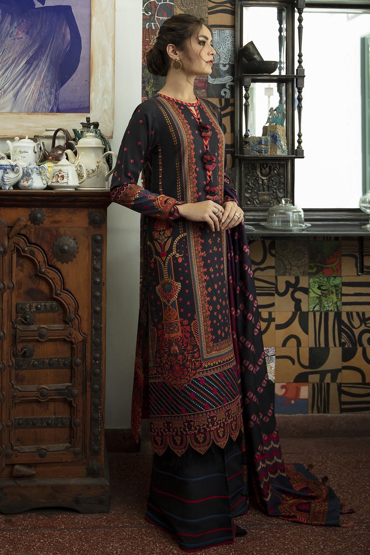 FELURI | Jazmin Iris Winter Collection 2021 | Unstitched Embroidered Viscose Slub Khaddar Suit