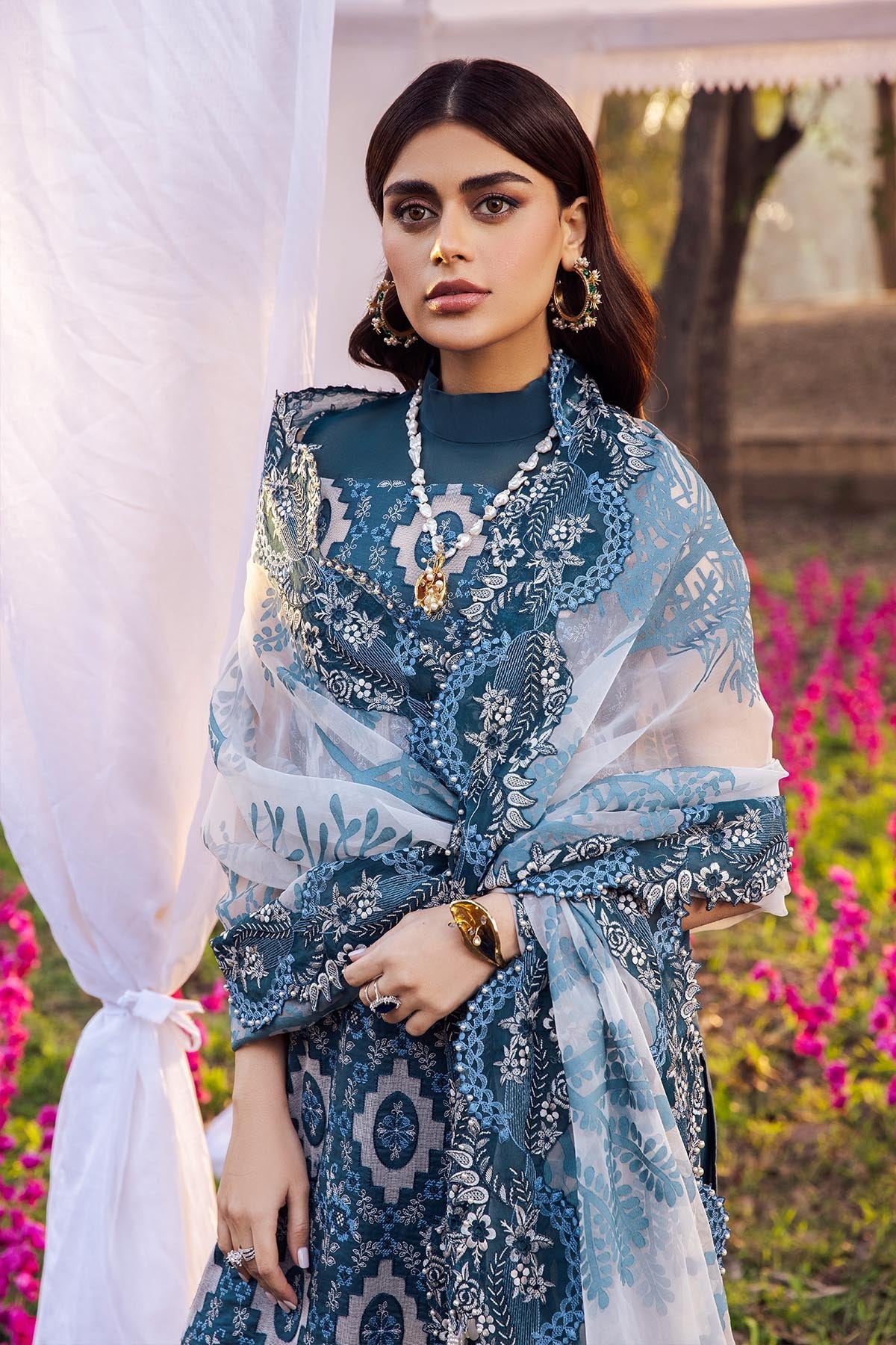 BABY BREATH NI-33 | Nureh Blooming Summers Exclusive Luxury Lawn Collection 2022 | Unstitched Embroidered Lawn Suits