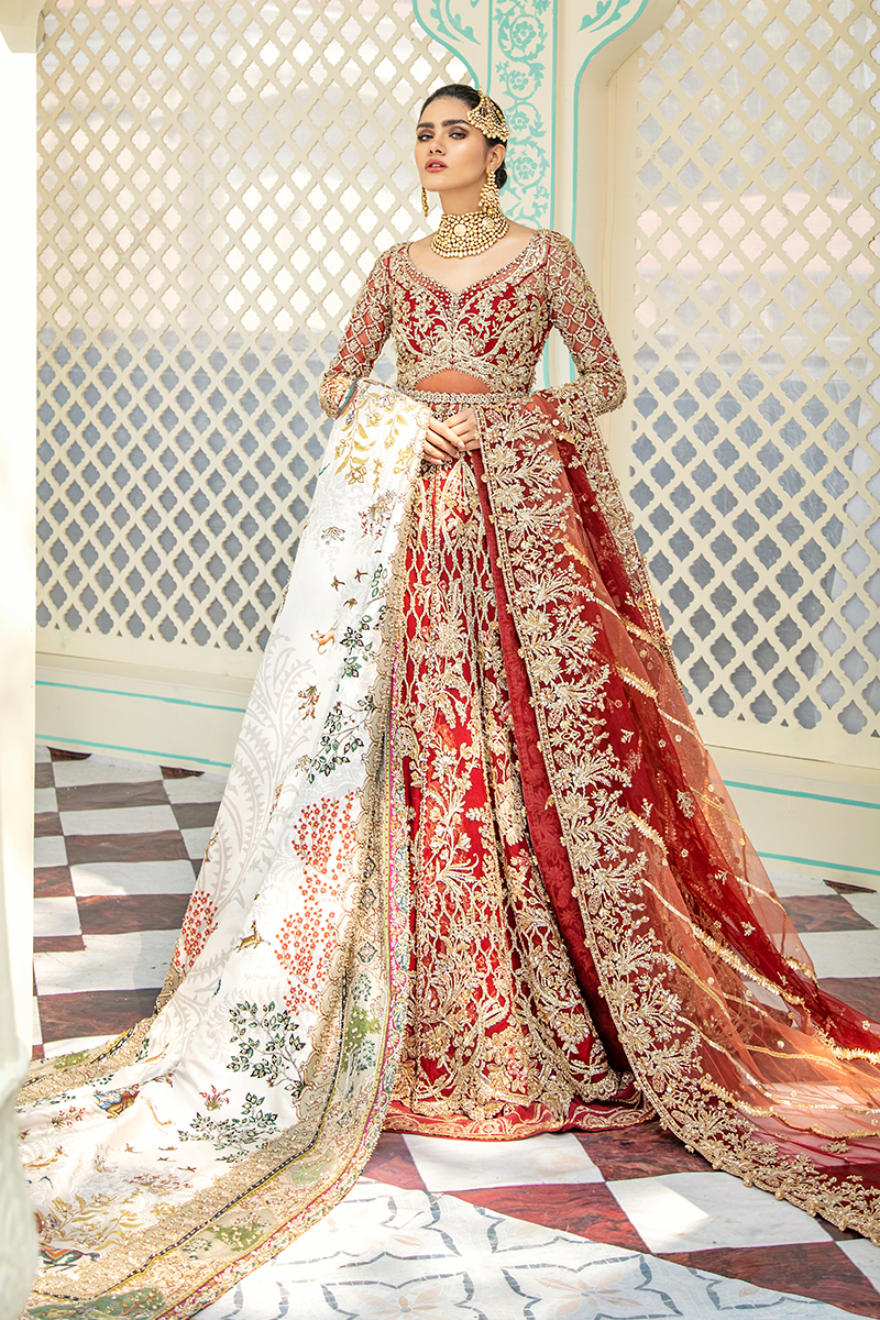 SCARLET | Suffuse Aab-e-Zar Luxury Wedding Collection 2020 | Unsttiched Embroidered Embelished Bridal Suits