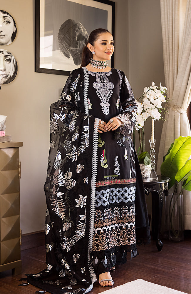 3 Piece Unstitched Luxury Embroidered Lawn-MLL-23-03 | Alzohaib Mahiymaan Luxury Lawn Eid Collection23