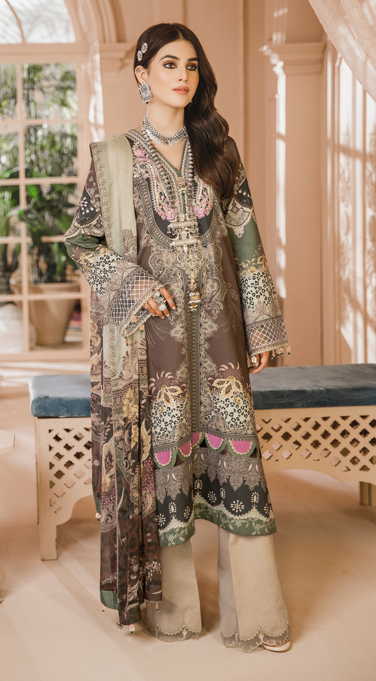 NAINA | Anaya Noor Bano Cambric Collection '21 | Unstitched Embroidered Cambric Suits