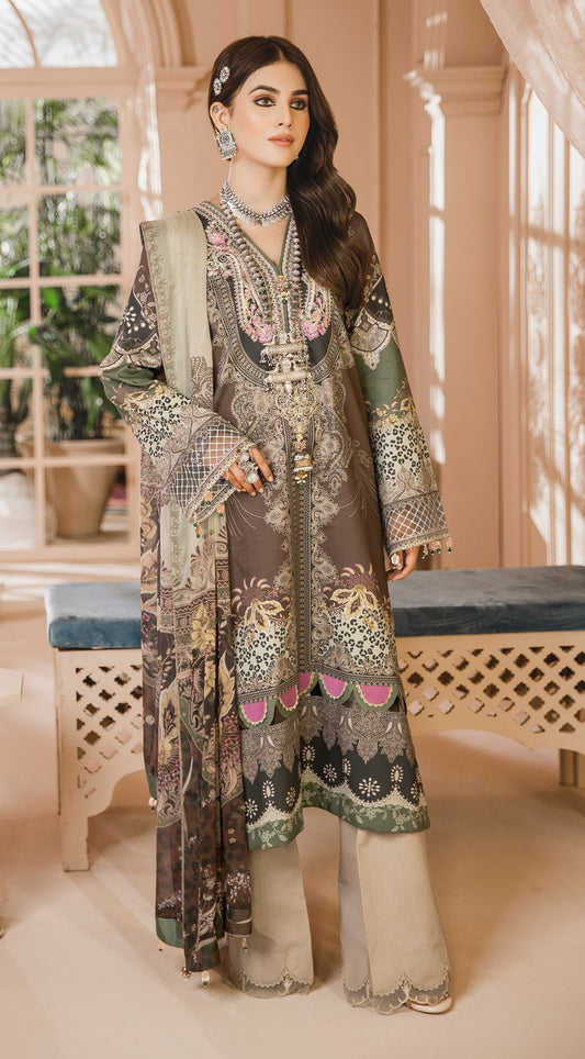 NAINA | Anaya Noor Bano Cambric Collection '21 | Unstitched Embroidered Cambric Suits