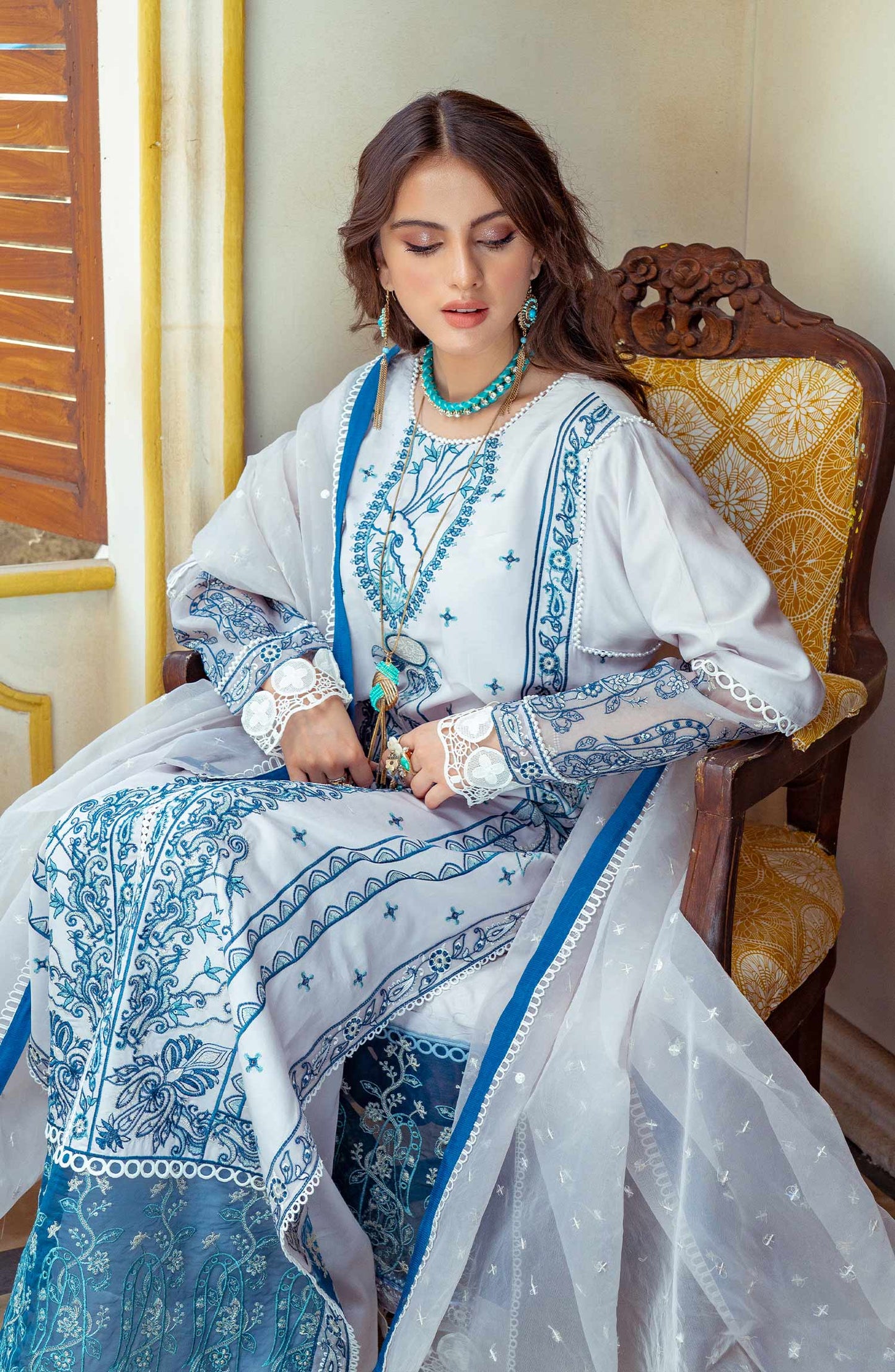 Barley Blue - (MLRD - 064) | Maryum N Maria Luxury Pret Eid Edit 2022 | Stitched Ready to Wear Suits