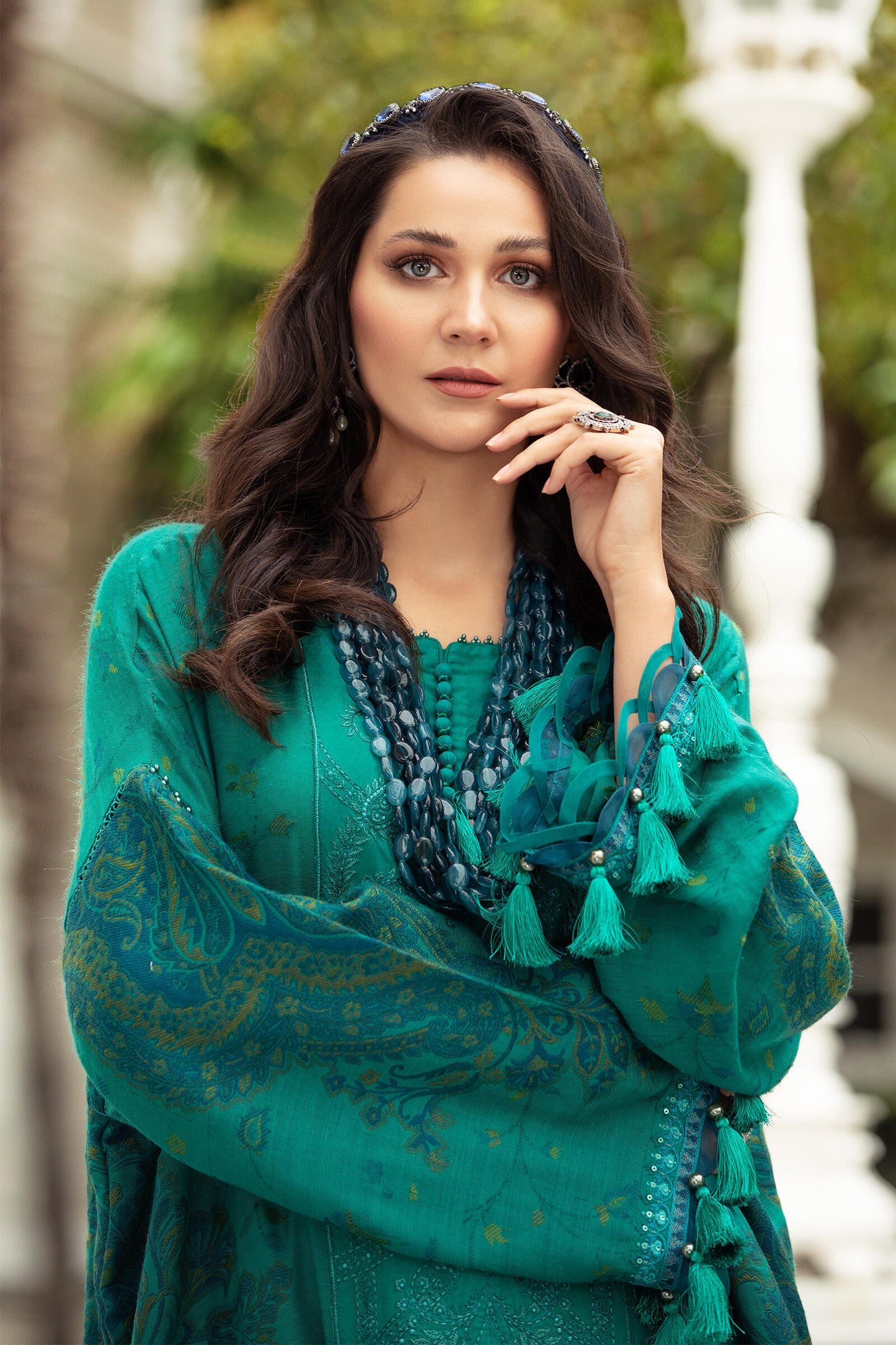 DL-901-Sea Green | Maria B Winter Linen Unstitched Collection 2021 | Unstitched Embroidered Linen Suits