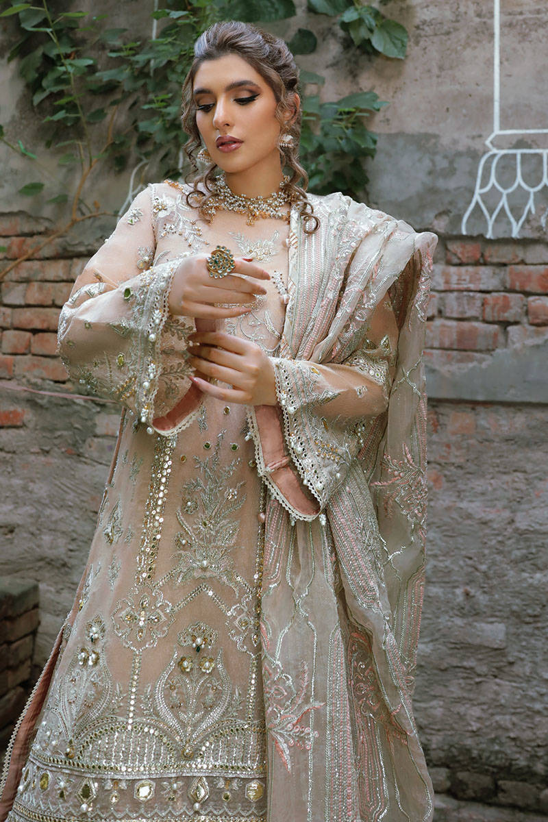 NOOR JEHAN | MNR Zarlish Festive Unstitched Collection 2022 | Unstitched Embroidered Karandi Net Suit