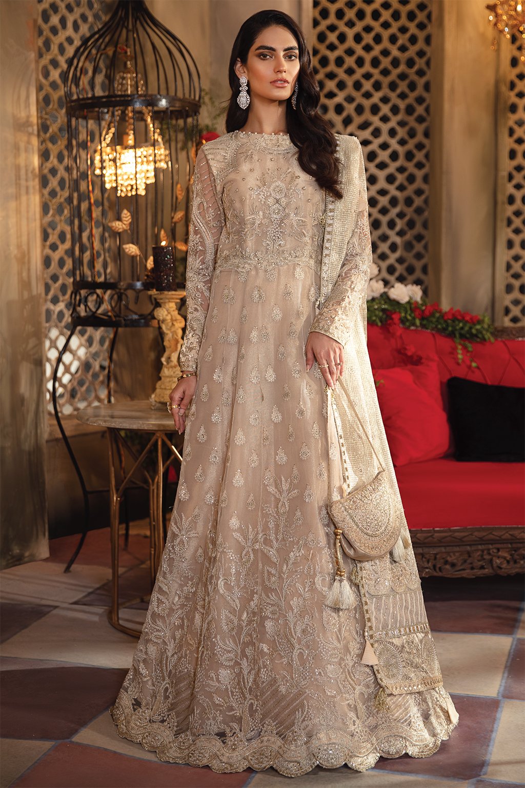 IMC-06 CANDLELIGHT- 3PC | Iznik Meraki Luxury Chiffon Collection 2021 | Unstitched Embroidered Luxury Chiffon Suits