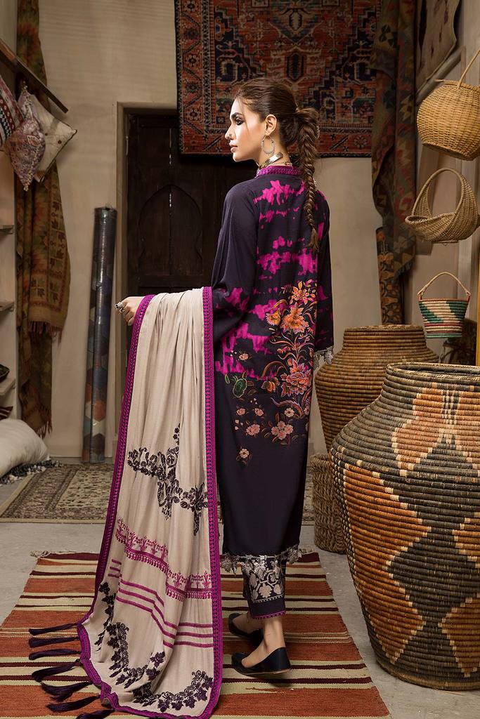 CNW-5 | Charizma Naranji Unstitched Embroidered Khaddar With Embroidered Shawl Vol-1 Collection | Unstitched Embroidered Suit