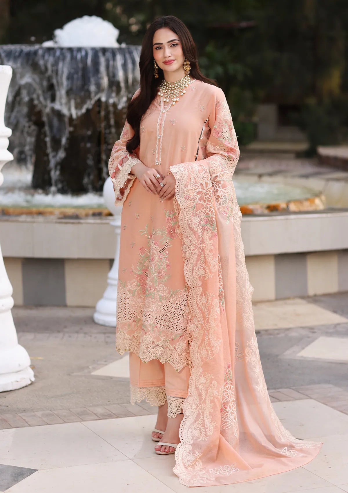 ECF-09 MAGNOLIA | Elaf Premium festive Chikankari collection2023