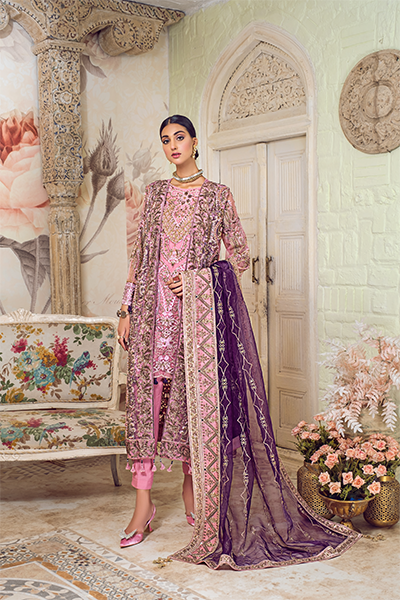 ZQ 4 | Zebtan Zarqon Luxury Bridal Collection Vol 6 2021 | Unstitched Embroidered Chiffon Suits