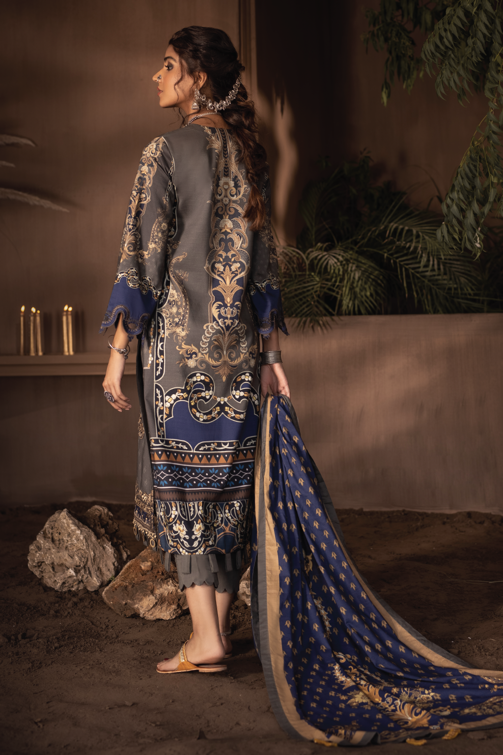 ILC-12 ANIZA -3PC | Iznik Zarafshan Linen Collection 2021 | Unstitched Embroidered Linen Organza Suits