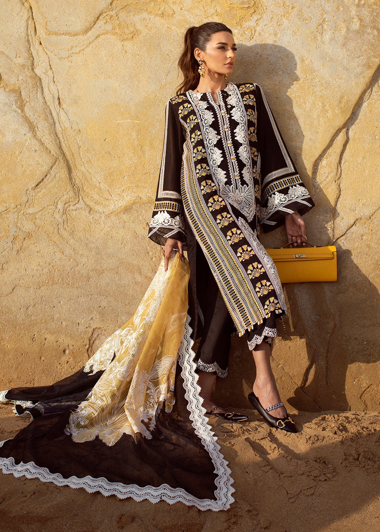 Stories of Santorini - 1B - Onyx | Crimson Serendipity Luxury Lawn Collection 2022