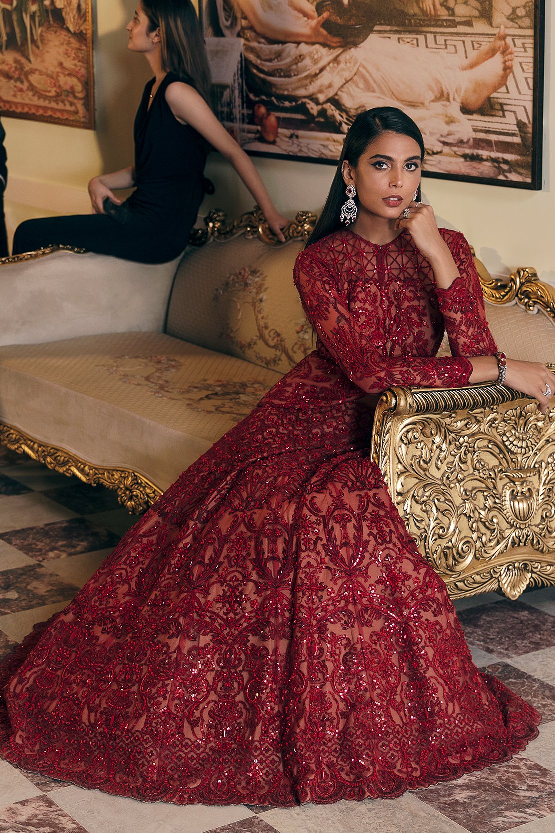 ELENA | Reign Reignaissance Luxury Wedding Collection | Unstitched Embroidered Net Suits with Heavy Handwork