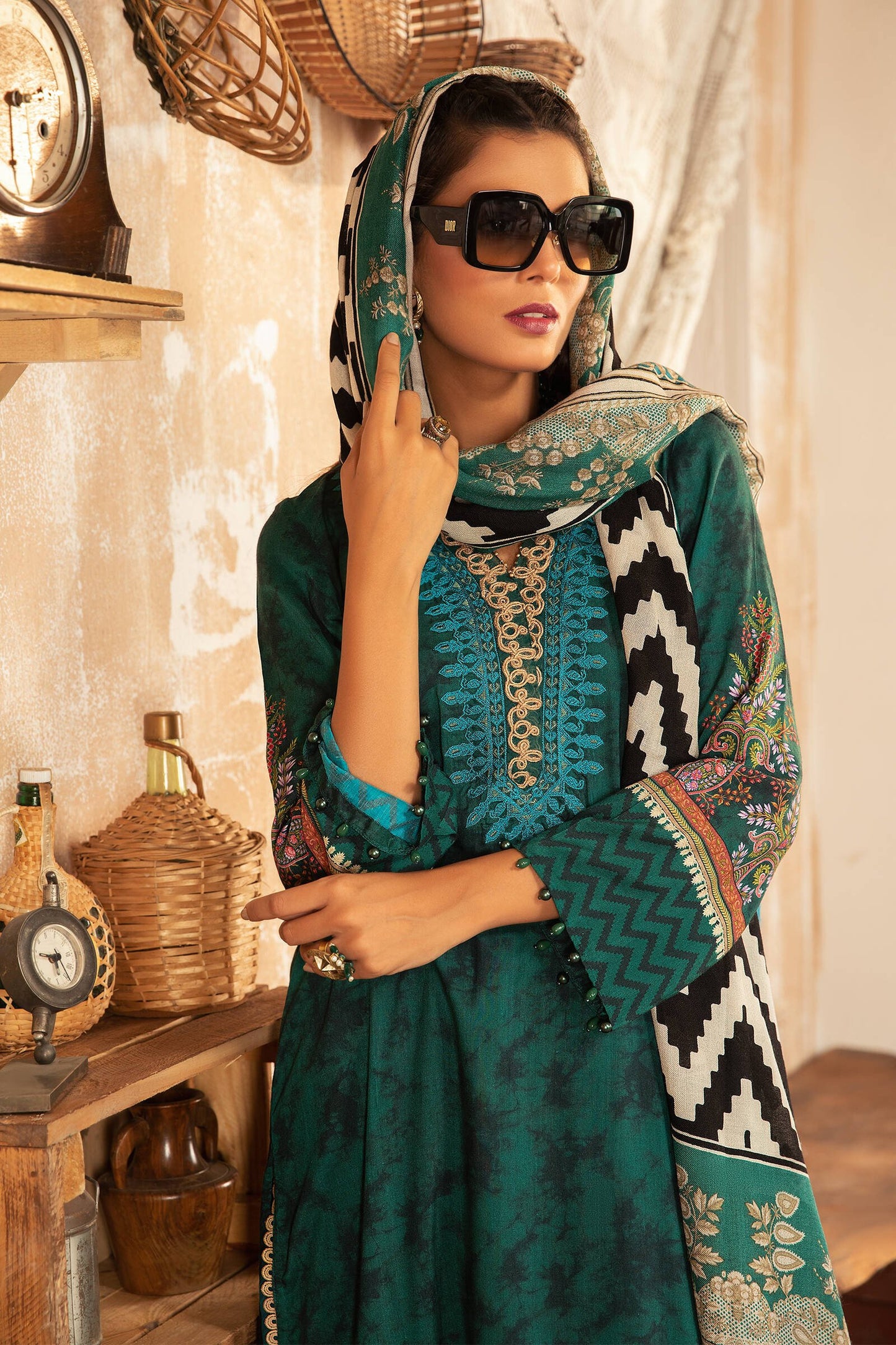 MPT 1202 B | Maria B MPrints Winter Collection 2021 | Unstitched Embroidered Dobby Linen Suits