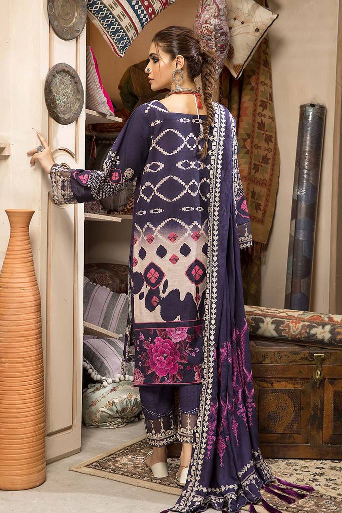 CNW-7 | Charizma Naranji Unstitched Embroidered Khaddar With Embroidered Shawl Vol-1 Collection | Unstitched Embroidered Suit