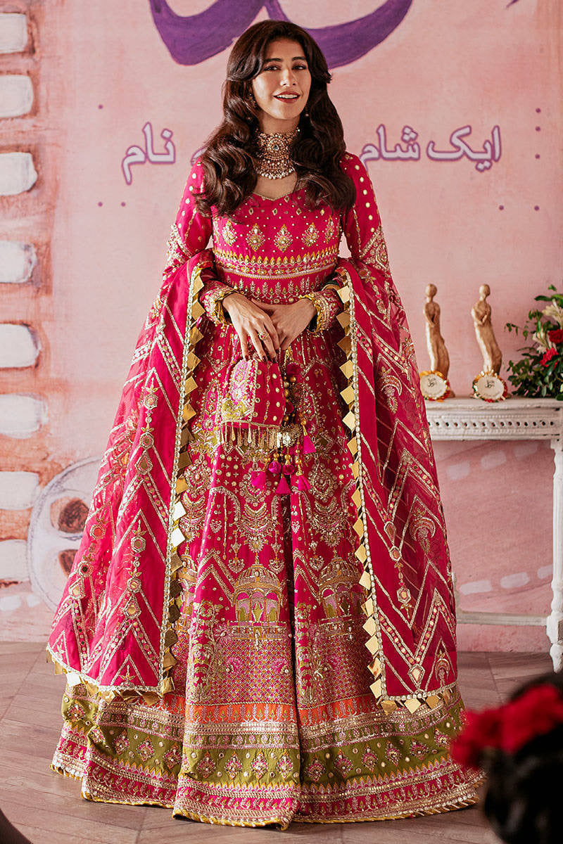 MUSARRAT NAZIR | MNR Zarlish Festive Unstitched Collection 2022 | Unstitched Embroidered Raw Silk Suit