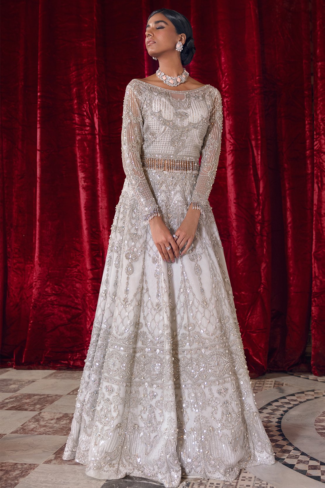 RHEA | Reign Reignaissance Luxury Wedding Collection | Unstitched Embroidered Net Suits with Heavy Handwork