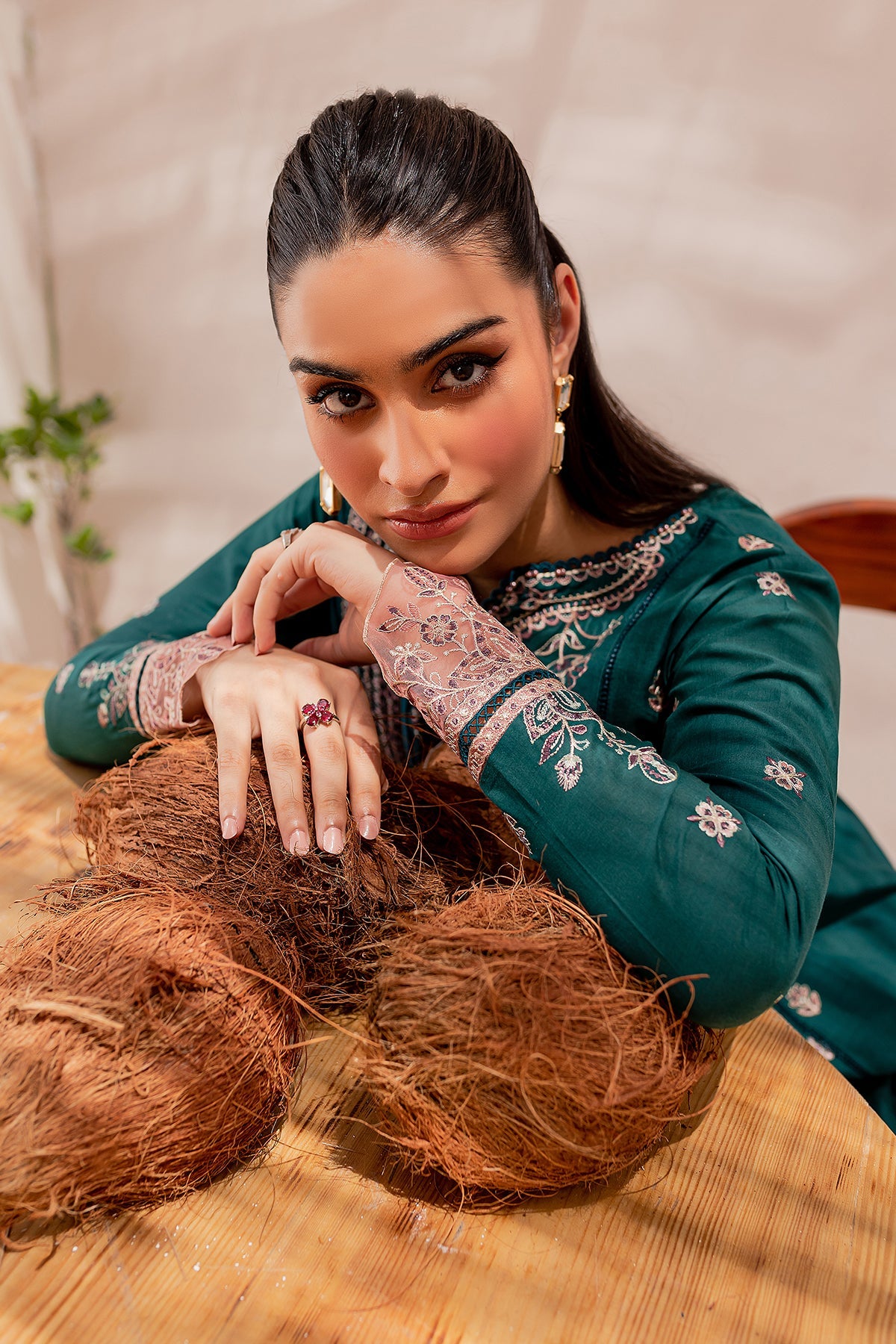 Teal Sage | Farasha Mehak Festive Lawn SS 23 | Unstitched Embroidered Collection
