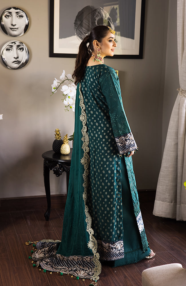 3 Piece Unstitched Luxury Embroidered Lawn-MLL-23-05 | Alzohaib Mahiymaan Luxury Lawn Eid Collection23