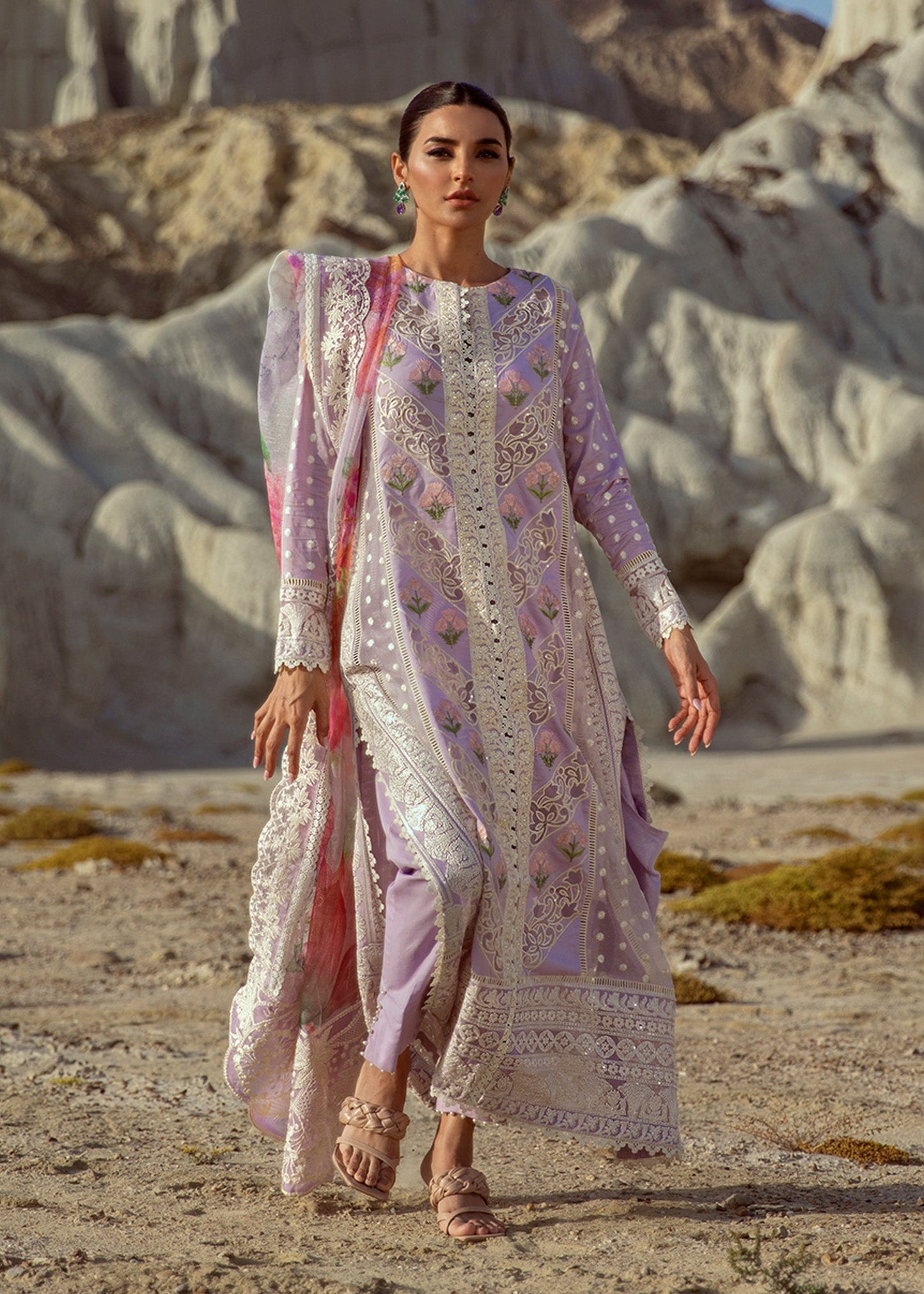 Chikkankari Reinvented - 7A - Amethyst | Crimson Serendipity Luxury Lawn Collection 2022