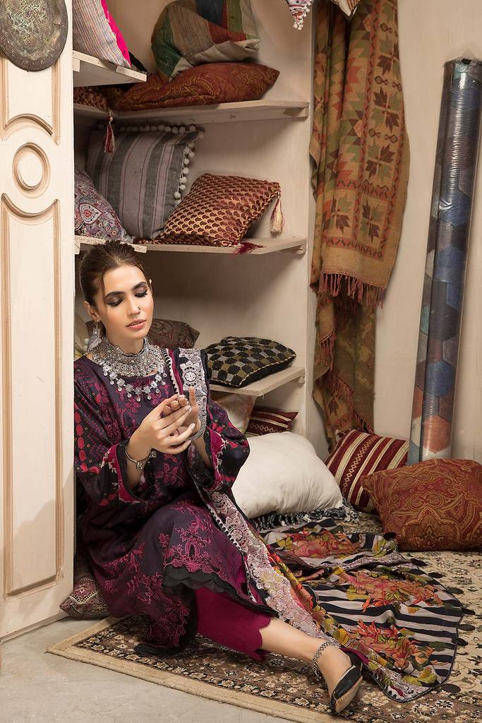 CNW-9 | Charizma Naranji Unstitched Embroidered Khaddar With Embroidered Shawl Vol-1 Collection | Unstitched Embroidered Suit