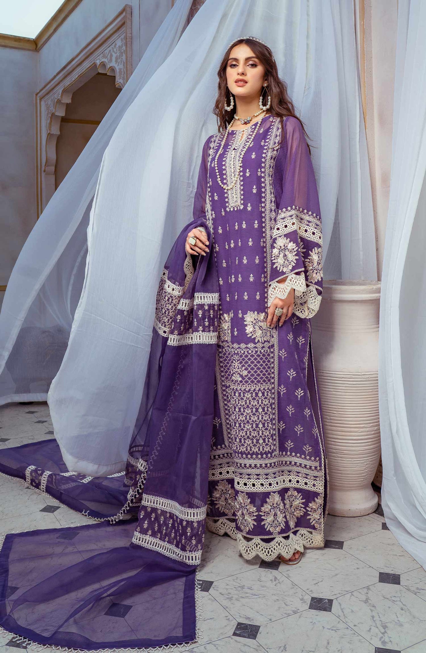 Dusted Peri - (MLRD - 059) | Maryum N Maria Luxury Pret Eid Edit 2022 | Stitched Ready to Wear Suits
