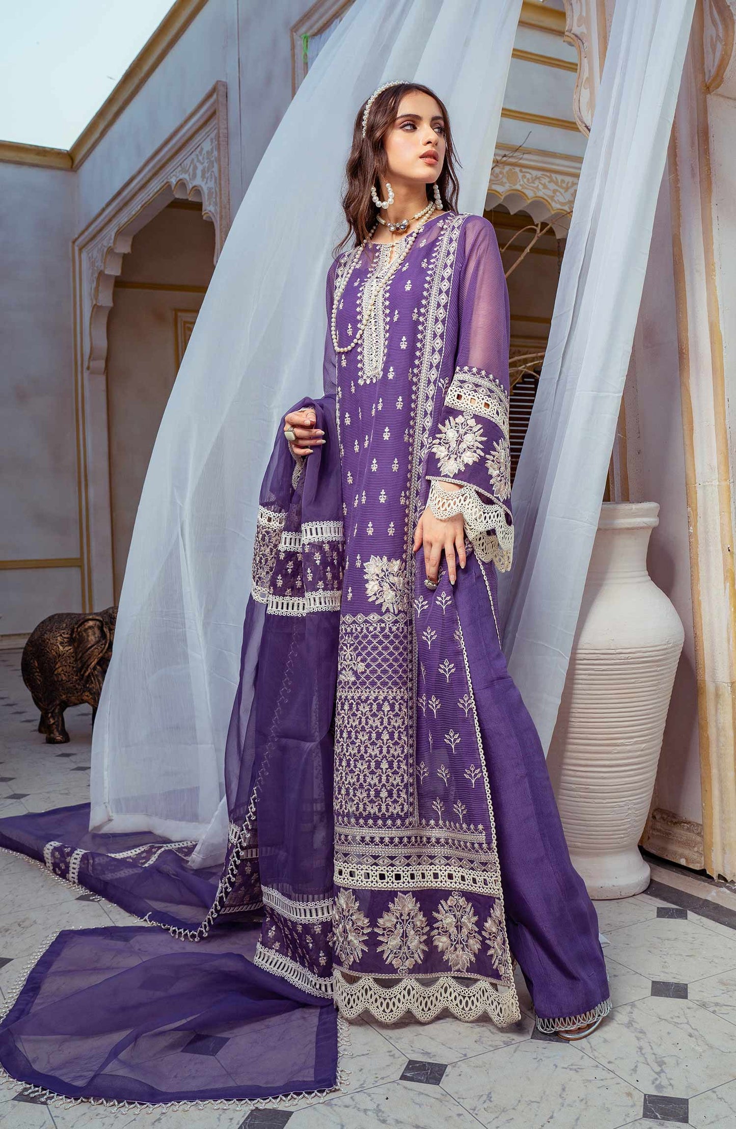 Dusted Peri - (MLRD - 059) | Maryum N Maria Luxury Pret Eid Edit 2022 | Stitched Ready to Wear Suits