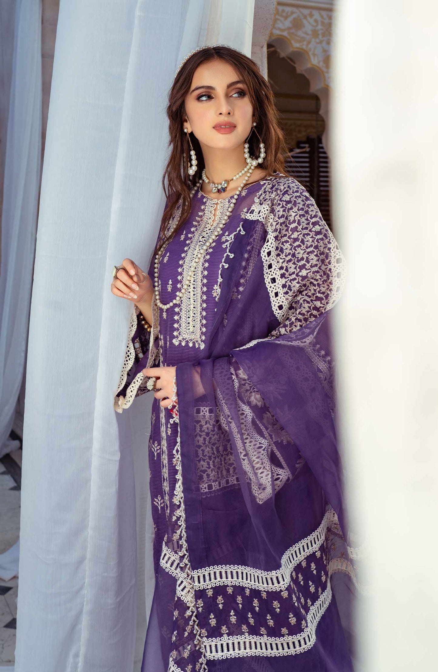 Dusted Peri - (MLRD - 059) | Maryum N Maria Luxury Pret Eid Edit 2022 | Stitched Ready to Wear Suits