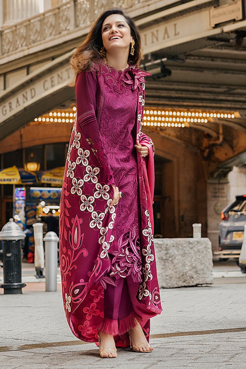 VIVID VIOLA | Mushq Broadway Winter Edit’21 | Unstitched Embroidered Linen Suits