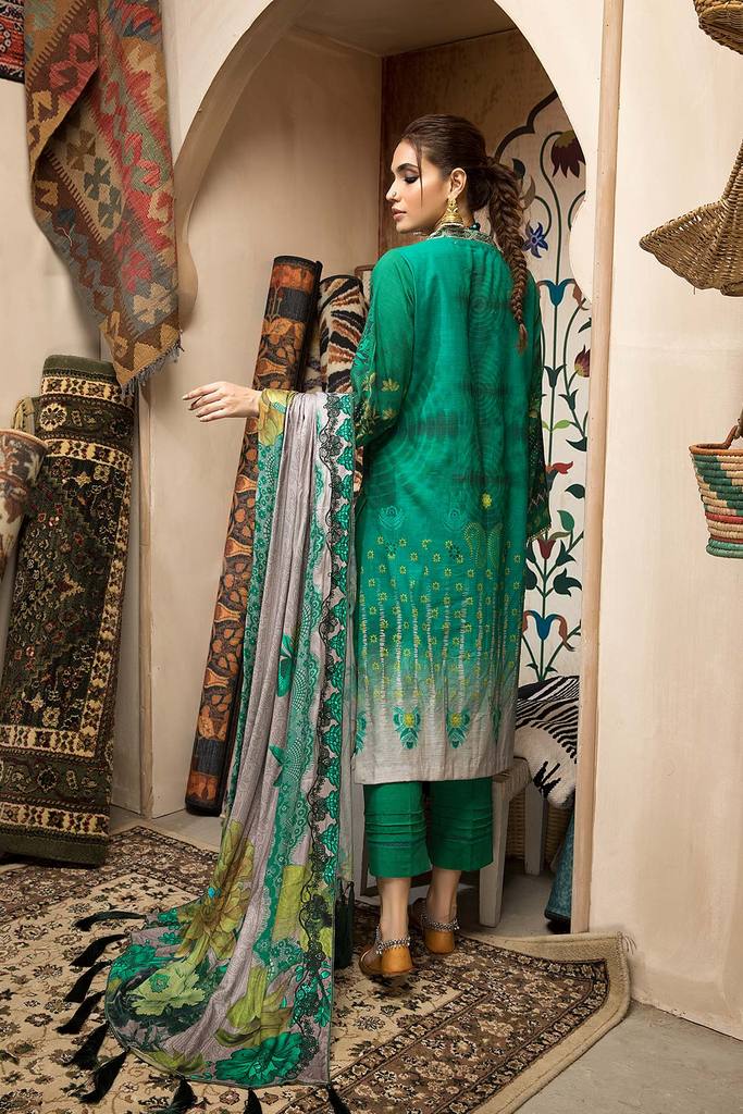 CNW-6 | Charizma Naranji Unstitched Embroidered Khaddar With Embroidered Shawl Vol-1 Collection | Unstitched Embroidered Suit