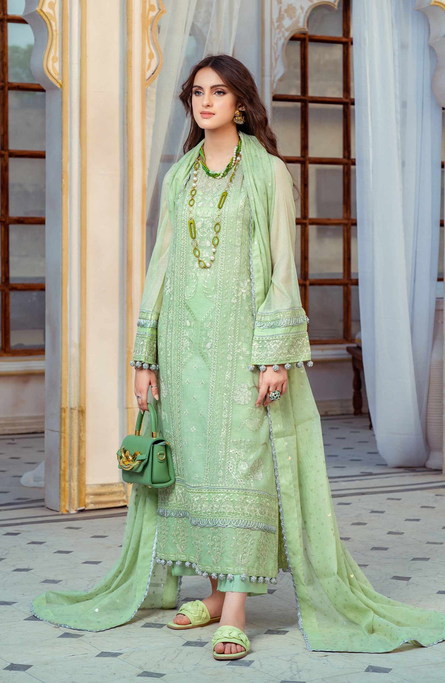 Quiet Green - (MLRD - 061) | Maryum N Maria Luxury Pret Eid Edit 2022 | Stitched Ready to Wear Suits