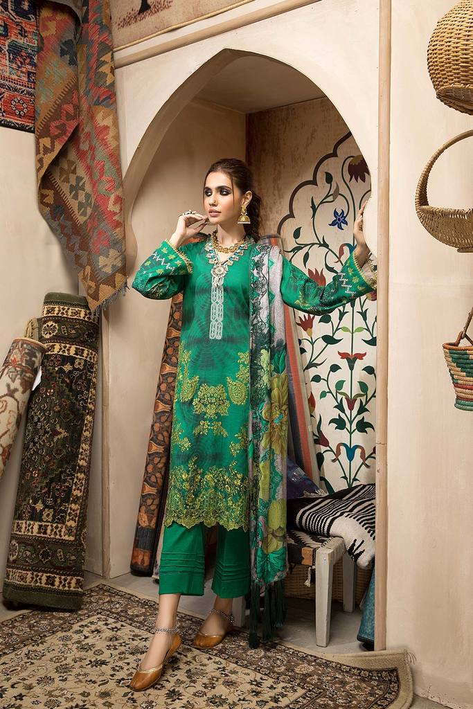 CNW-6 | Charizma Naranji Unstitched Embroidered Khaddar With Embroidered Shawl Vol-1 Collection | Unstitched Embroidered Suit