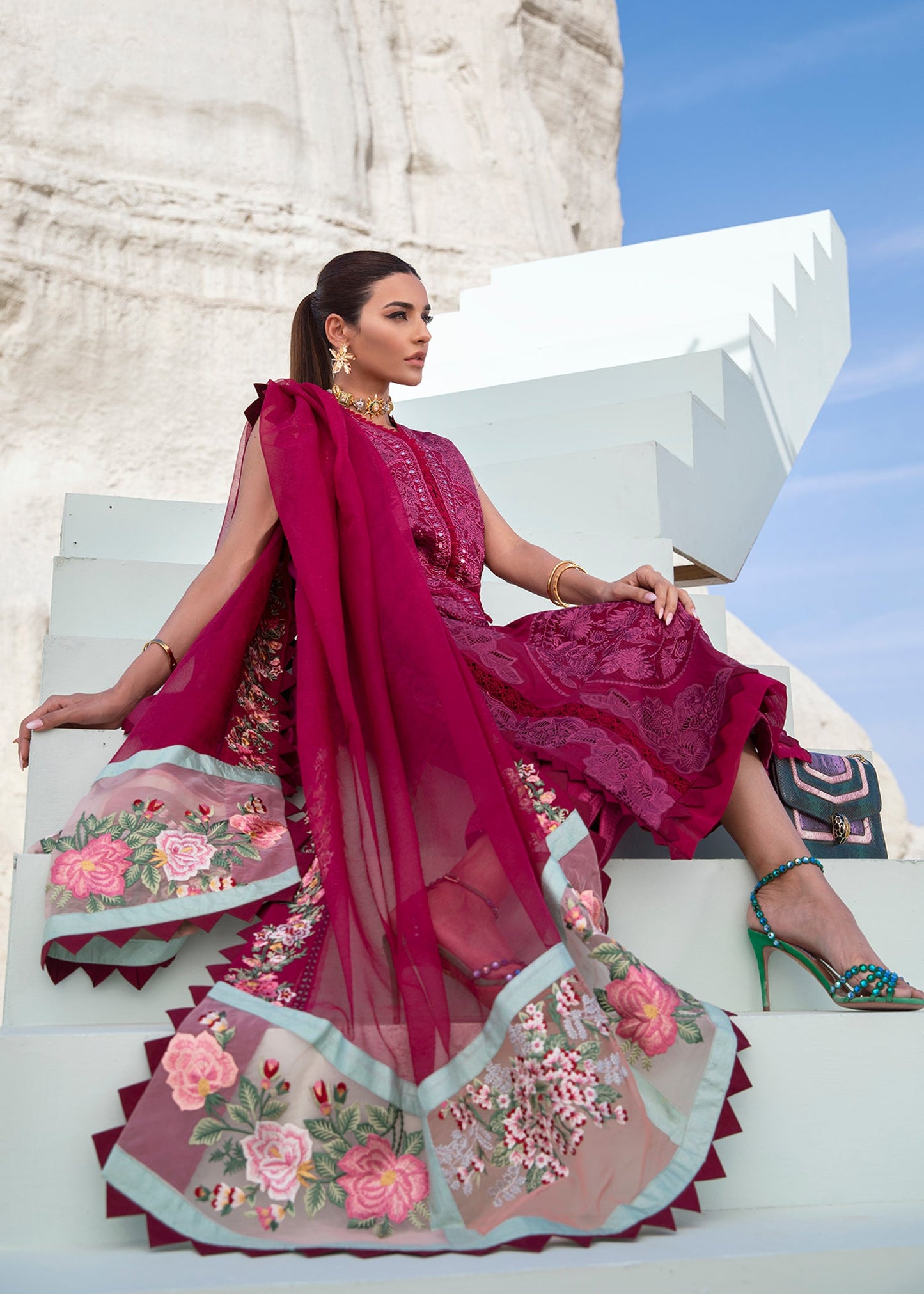 Jewel by the Beach - 3B - Mahogany | Crimson Serendipity Luxury Lawn Collection 2022