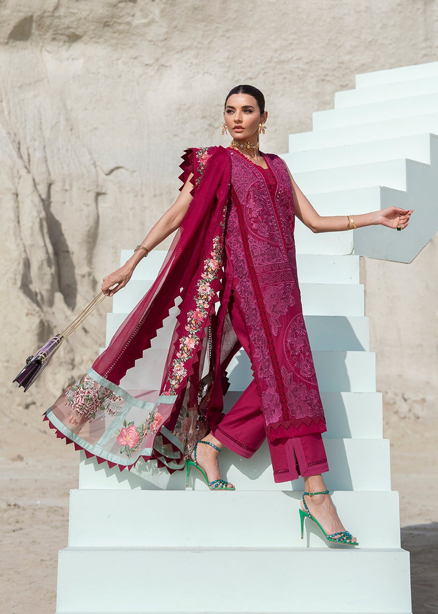 Jewel by the Beach - 3B - Mahogany | Crimson Serendipity Luxury Lawn Collection 2022